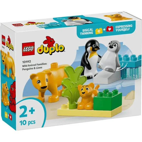 LEGO DUPLO Famiglie di animali selvatici: pinguini e leoni 10442