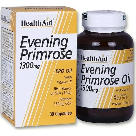 Health Aid Olio di Enotera 1300mg - 30 Capsule per la Menopausa
