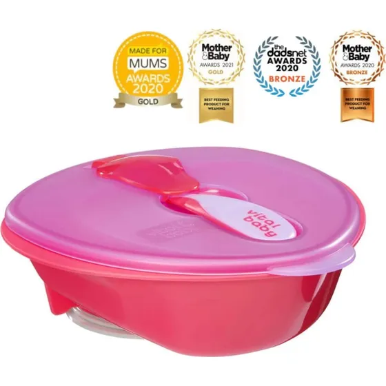 Ciotola per alimentazione sottovuoto Vital Baby Ciclamino