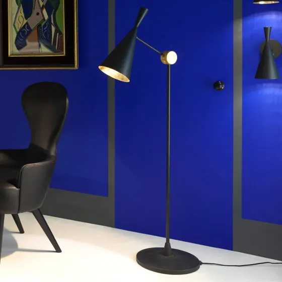 Tom Dixon Beat Floor Piantana Nero e Ottone