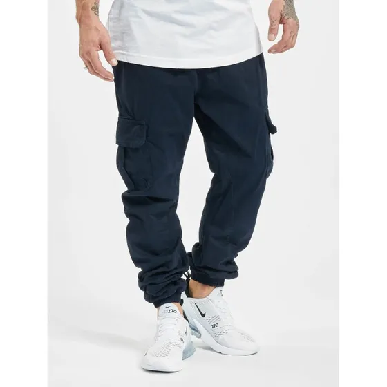 Jeans Cargo Urban Classics Blu Navy in Cotone