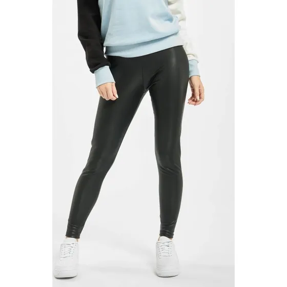 Urban Classics Leggings in Faux Leather Neri Vita Alta