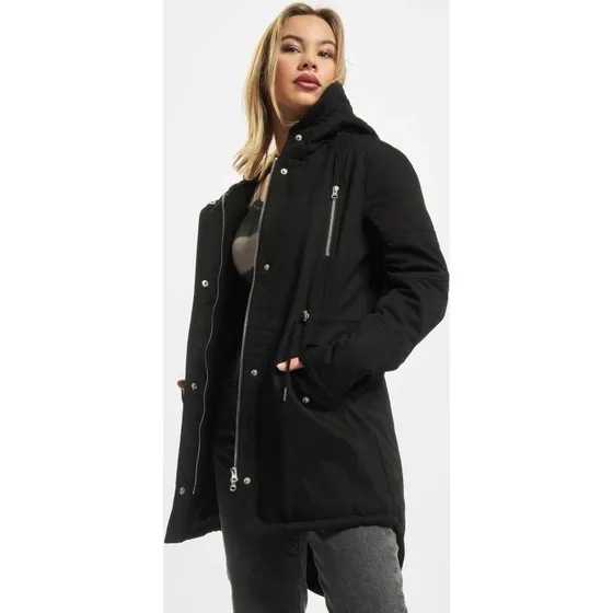 Urban Classics Giacca Parka da Donna con Fodera in Sherpa - Nera
