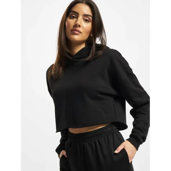 Urban Classics Felpa con Cappuccio Oversize Cropped Donna - Nera