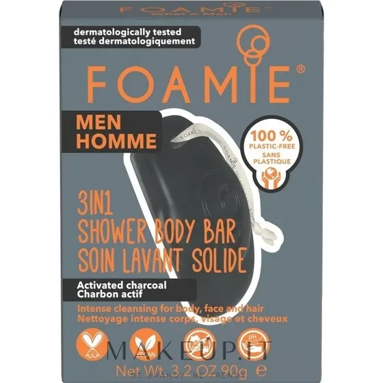 Foamie Barra Doccia 3in1 Uomo con Carbone Attivo 90g
