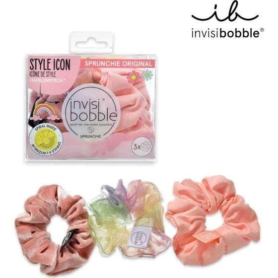 Invisibobble Sprunchie Retro Dreamin' Macaron - Set da 3 elastici