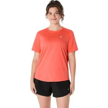Asics Core SS Maglietta da Corsa Donna - Corallo, XL