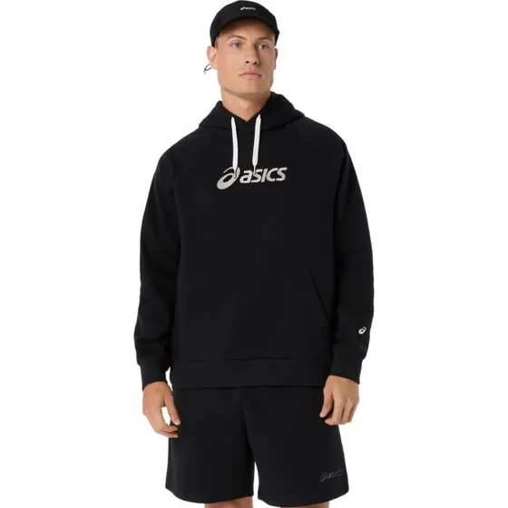 ASICS Felpa con Cappuccio Logo Fleece Nero Uomo
