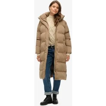 Superdry Cappotto Imbottito Lungo con Cappuccio Marrone W5011801A