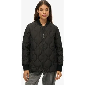 Piumino corto Superdry nero trapuntato da donna