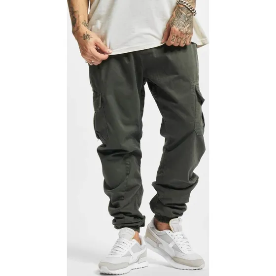 Urban Classics Jeans Cargo da Uomo in Cotone Grigio