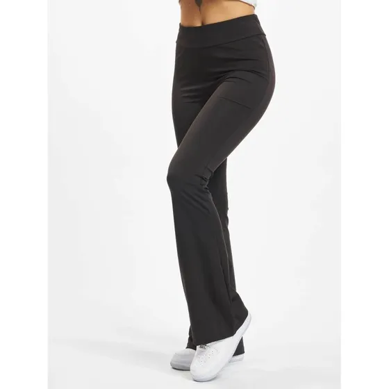 Urban Classics Pantaloni Flared Elasticizzati da Donna - Neri