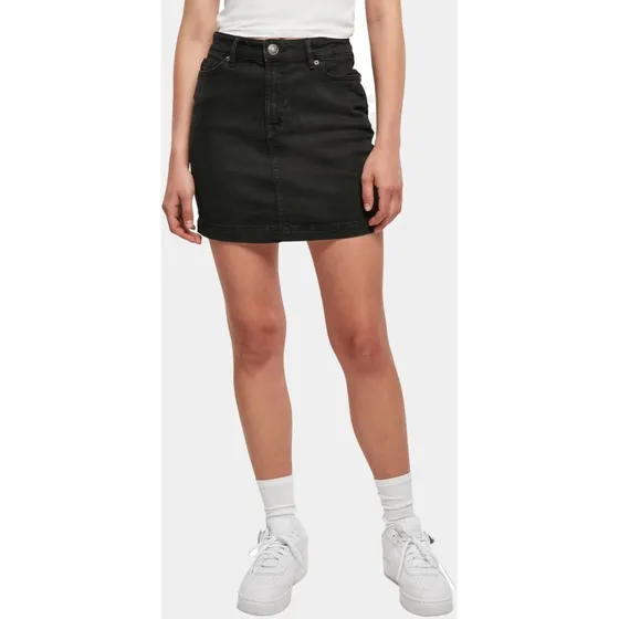 Minigonna Urban Classics in Denim Stretch con Tasche, Nero
