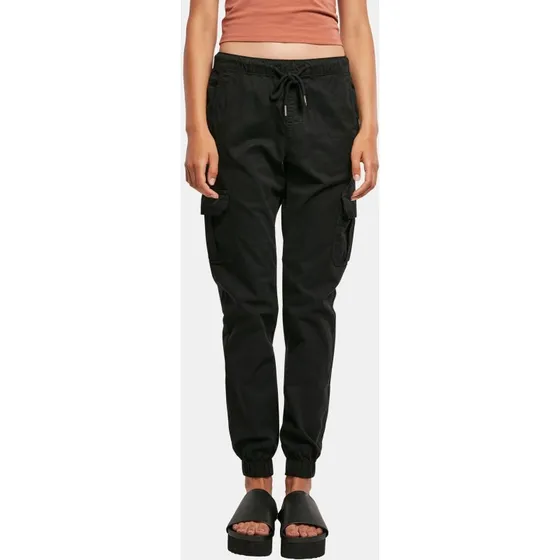 Jeans Cargo Urban Classics da Donna a Vita Alta - Nero