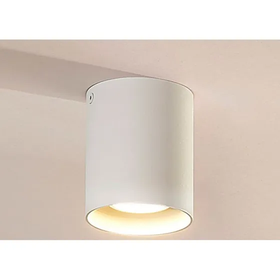 Carson Faretto da Soffitto Rotondo Bianco in Alluminio