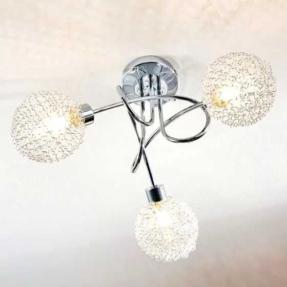Lindby Ticino 3 Plafoniera Round Silver/Chrome