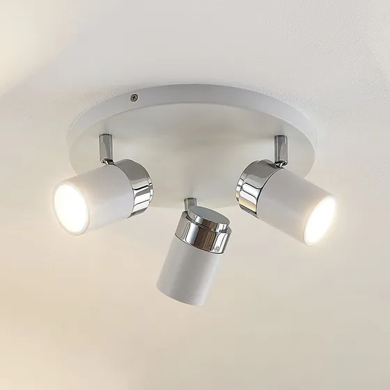 Kardo 3 Plafoniera Lindby Bianco/Cromo