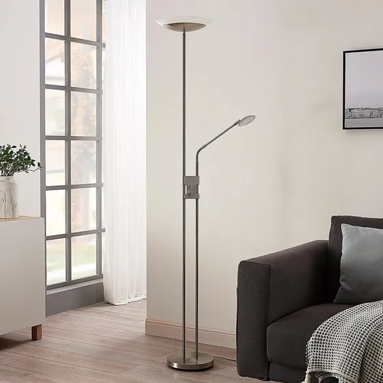 Piantana LED Lindby Jonne - Nichel Satinato