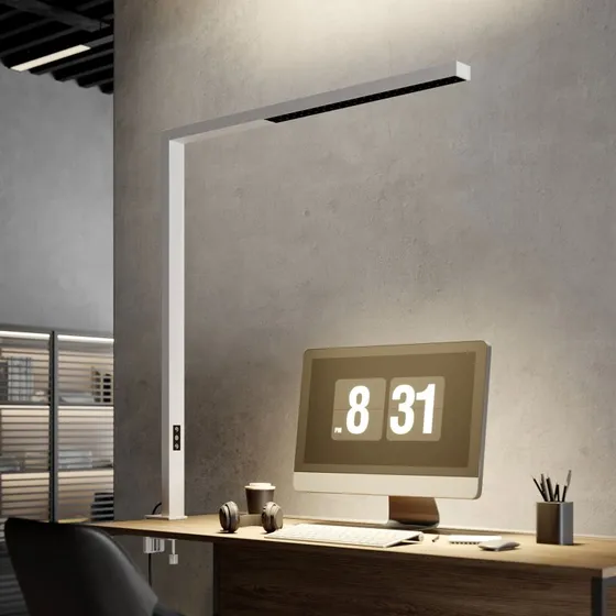 Arcchio Jolinda Lampada LED a Morsetto Bianca con Dimmer