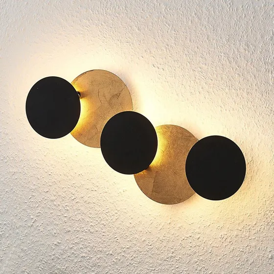 Lindby Applique a LED Grazyna, 52 cm, Nero e Oro