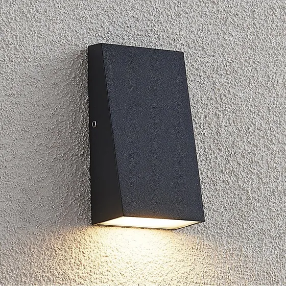 Lucande Adarey Applique da Parete Esterna LED Grigio Scuro
