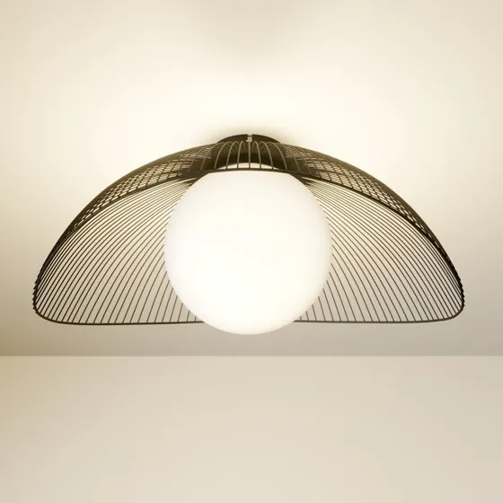 Plafoniera Lindby Fabronia Opal/Black