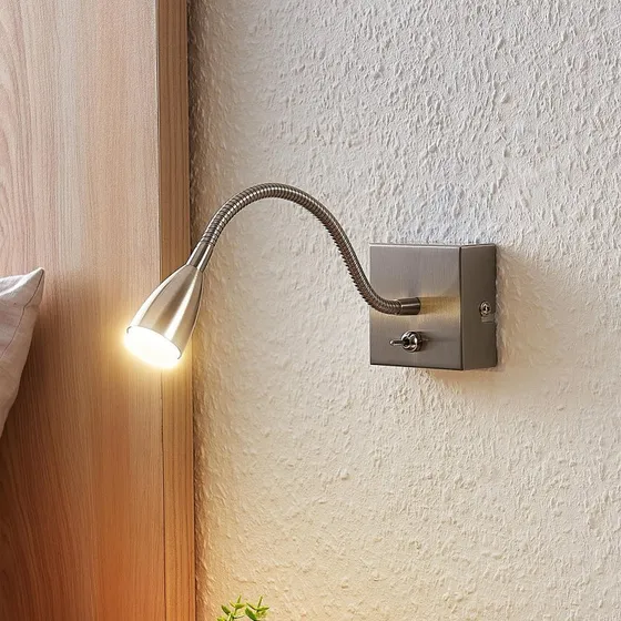 Lindby Jolka Lampada da Lettura a LED in Nichel
