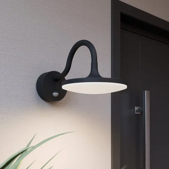 Fineria Applique da Parete Esterna con Sensore Grigio Scuro