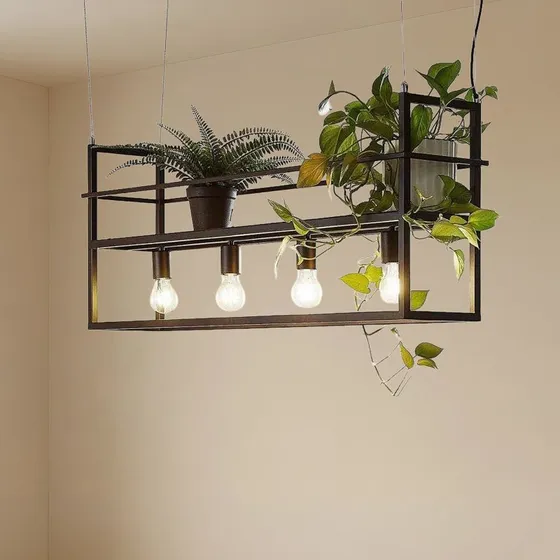 Lampada a sospensione Lindby Grisela Black - Metallo - 120 cm