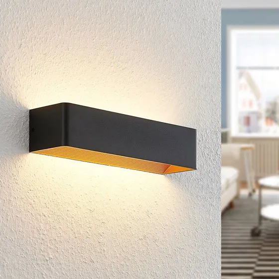 Arcchio Applique a LED Karam, 37 cm, Nero e Oro