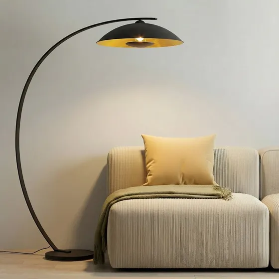 Lampada da terra ad arco Lindby Emilienne Nero e Oro