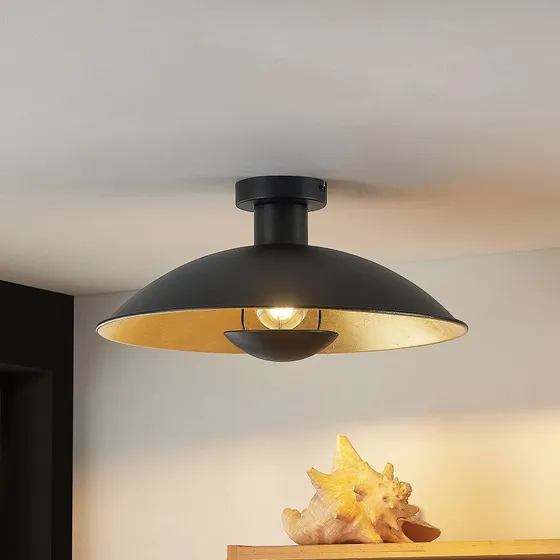 Lindby Plafoniera Narisara Ø 40 cm, Nero-Oro