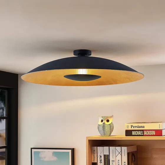 Lindby Plafoniera Narisara Ø 80 cm, Nero-Oro