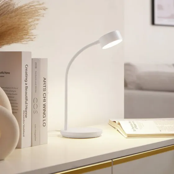 Lampada da tavolo LED Lindby Maori Bianca