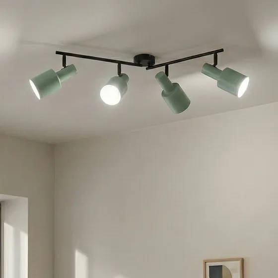 Lindby Ovelia 4 Plafoniera Moderna Verde e Nero