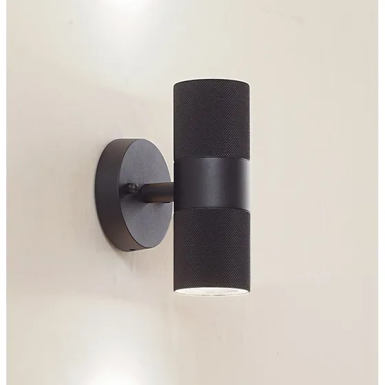 Lampada da esterno Lindby Jovane nera in alluminio a 2 luci