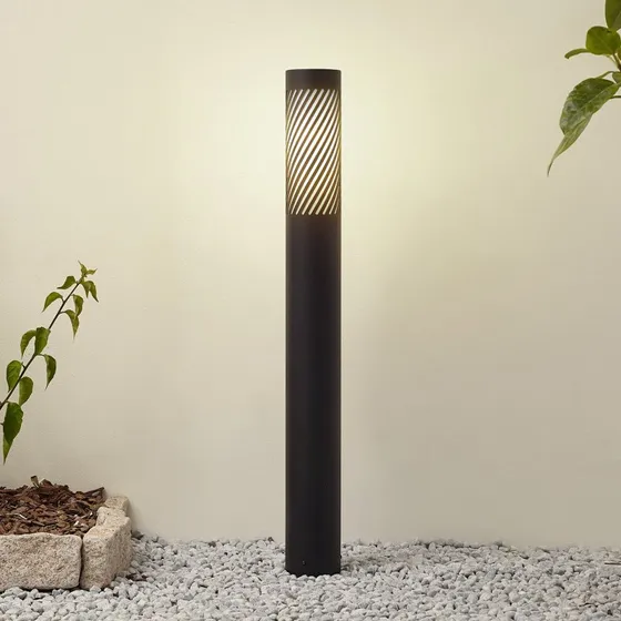 Lurinda Lindby Lampione da Giardino in Alluminio Nero Ø10,5 cm