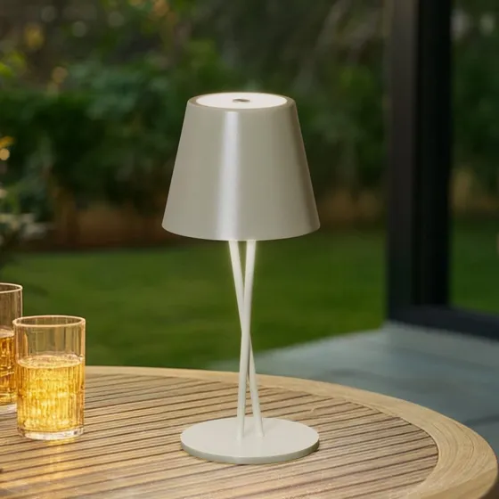 Lindby Janea Cross Lampada da Tavolo Portatile Verde IP54