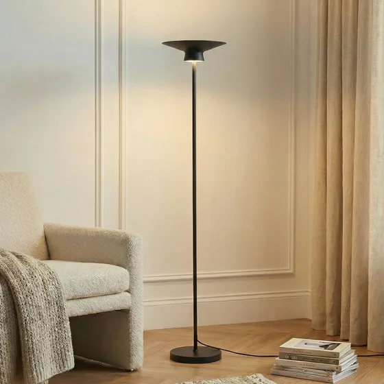 Lindby Norvind Piantana LED Nero e Oro