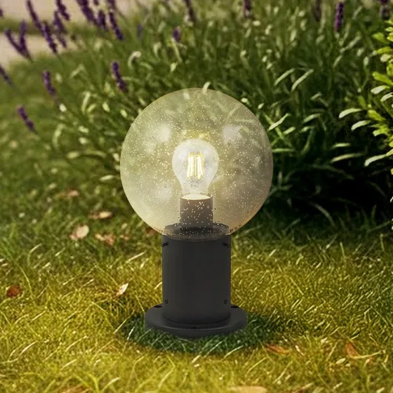 Lindby Lampioncino Dangan, Nero/Trasparente, 32 cm