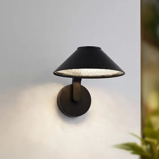 Lindby Applique da esterno LED Capelo Ø 20 cm - Nero