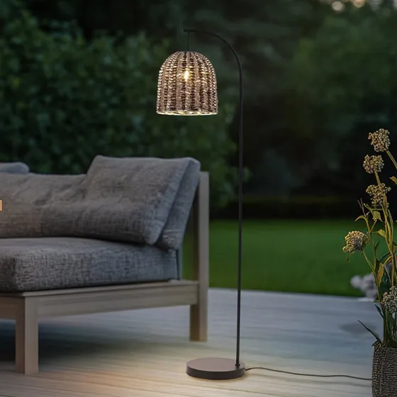 Lindby Lampada da terra da esterno Taryn, 172 cm, Marrone, IP44