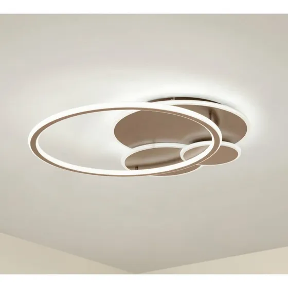 Lucande Plafoniera LED Circulo CCT Dimmerabile Marrone