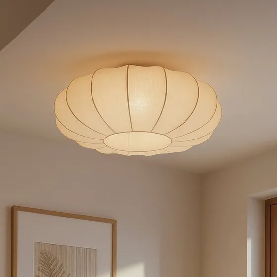 Lindby Plafoniera Helin beige in tessuto Ø 60 cm, 3 x E27