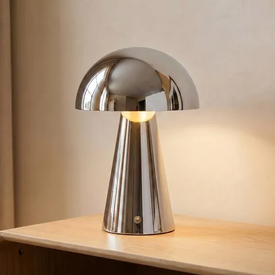 Lampada da tavolo LED Lindby Nevijo Cromata con Dimmer