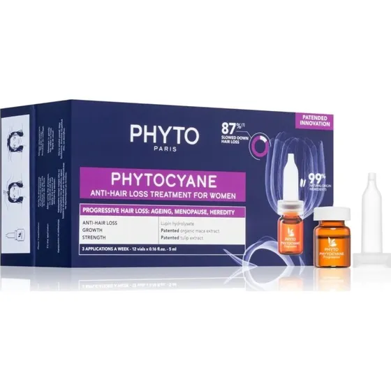 Phyto Phytocyane Trattamento Anticaduta Capelli per Donne, 12x5 ml