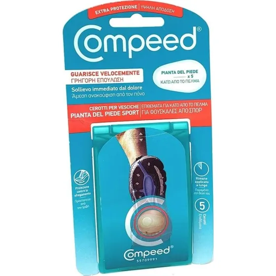 Compeed Cerotti per Vesciche Pianta del Piede Sport - 5 Pezzi
