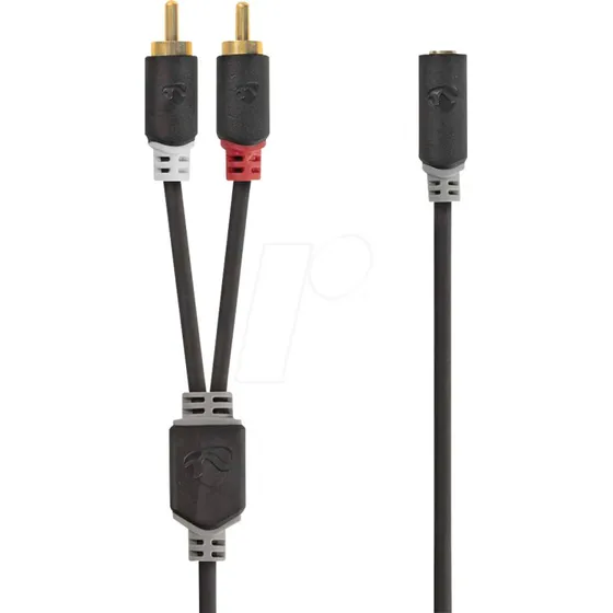 Nedis Cavo RCA 3,5 mm, 1 m, placcato oro, antracite