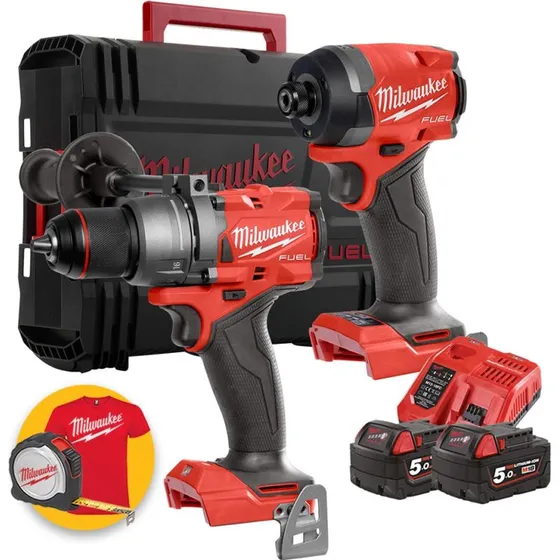 Milwaukee M18 FPP2A3-502X Kit Trapano+Avvitatore 1/4" 2x5Ah