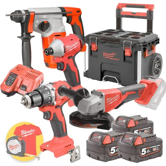 Milwaukee Kit M18 BLPP4-503 4 Elettroutensili + Trolley
